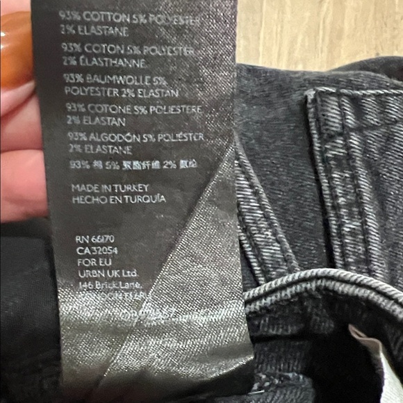 We The Free People Jeans Skinny Slim Vintage Black Raw Hem Fray - Picture 14 of 15